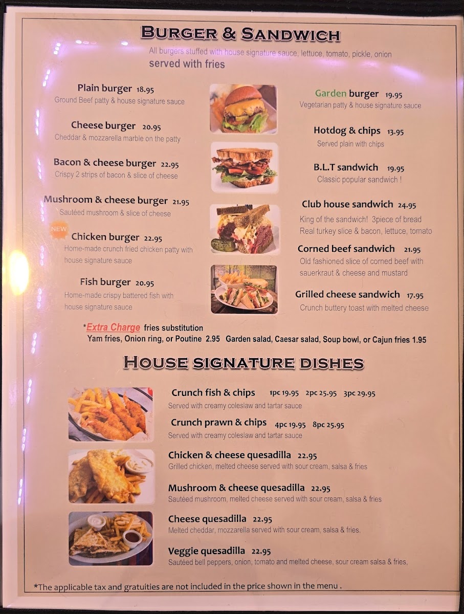 Lakeview Restaurant Menu - Image 1